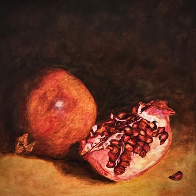 Painting of a pomegranate.